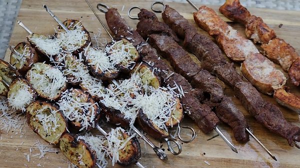 Dr. Pepper Steak and Chicken with Rosemary Potatoes - Armadillo Pepper