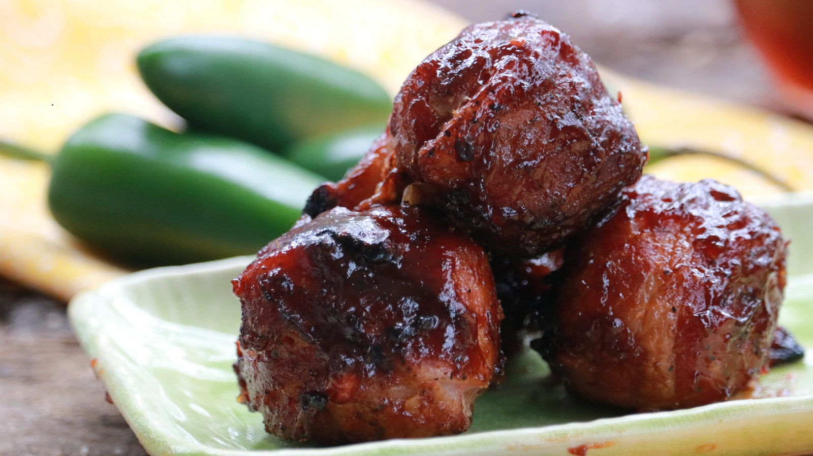 Smoked Bacon-Wrapped Meatballs