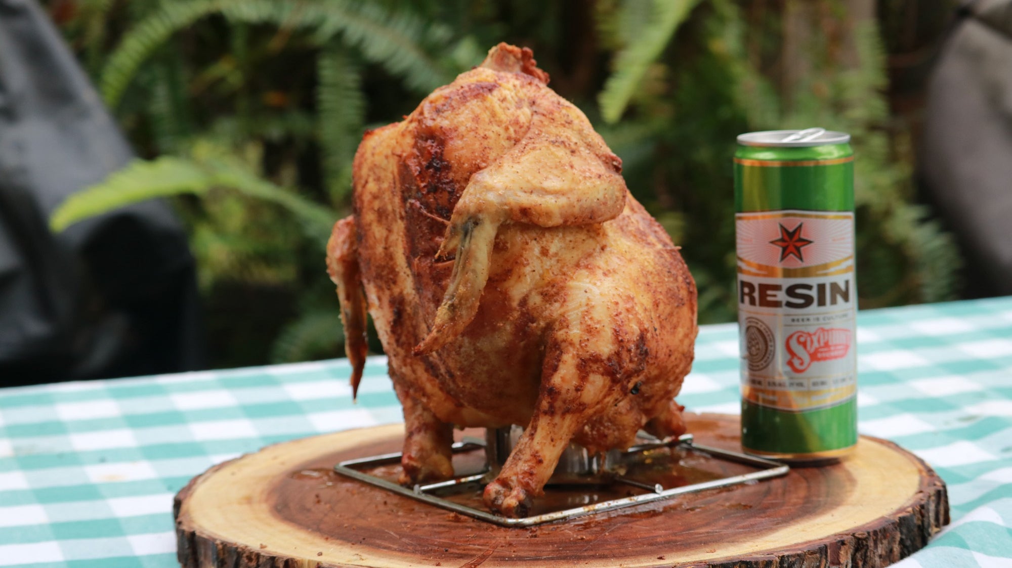 Beer Can Chicken in the Big Easy Oil-Less Fryer