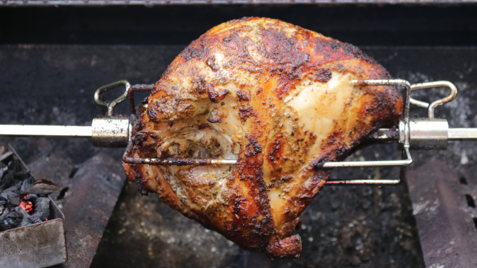 Cajun-Injected Turkey Breast on the Rotisserie