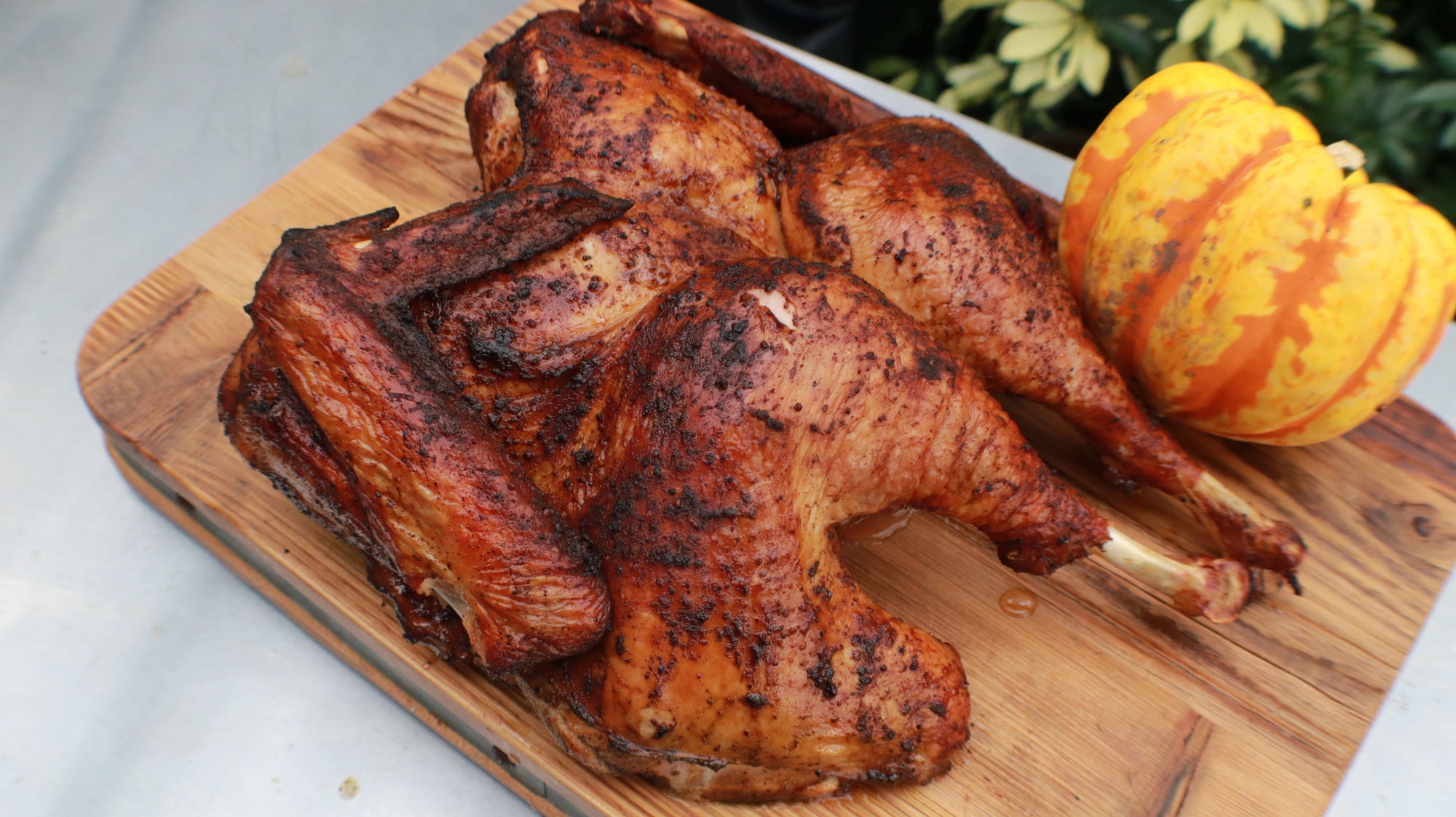 Spatchcock Turkey on Pellet Grill