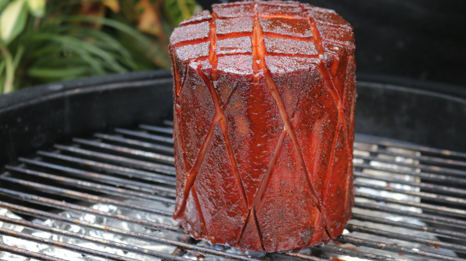Smoked Bologna with Fighting Cock BBQ Glaze 