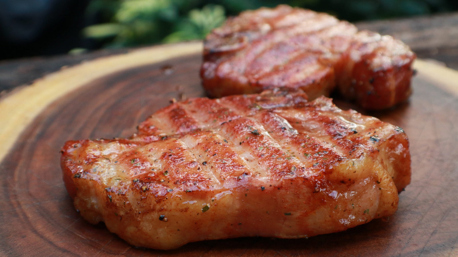 Grilled Ranch Pork Chops with Bourbon-Honey Glaze