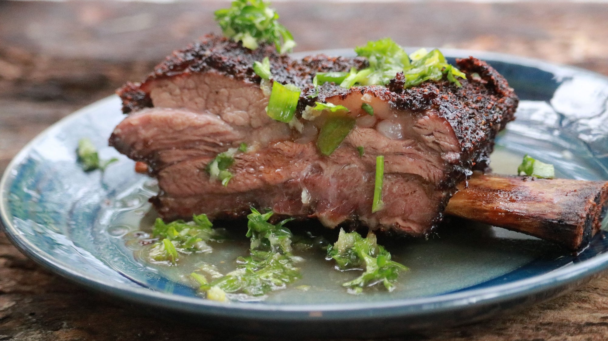 Smoked Beef Ribs with Bourbon & Sweet Tea Sauce