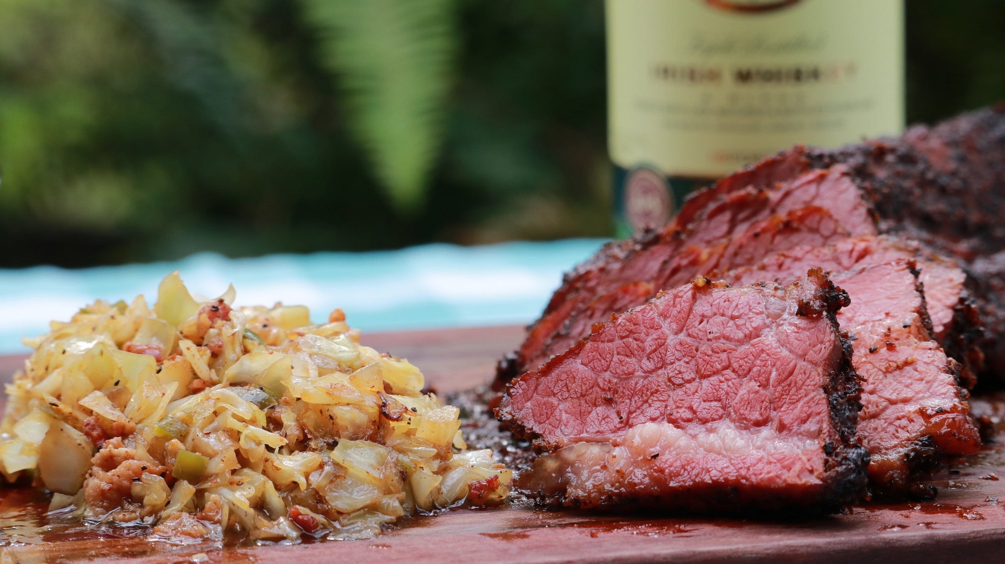 Smoked Corned Beef Brisket & Southern Fried Cabbage