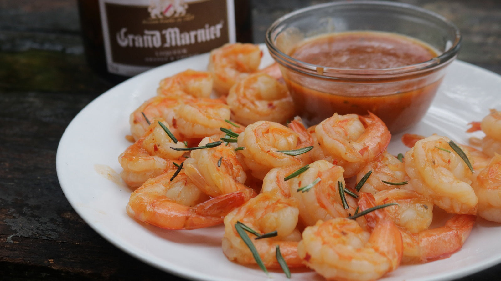 Thai Sweet Chili & Sriracha Shrimp with Grand Marnier Dipping Sauce