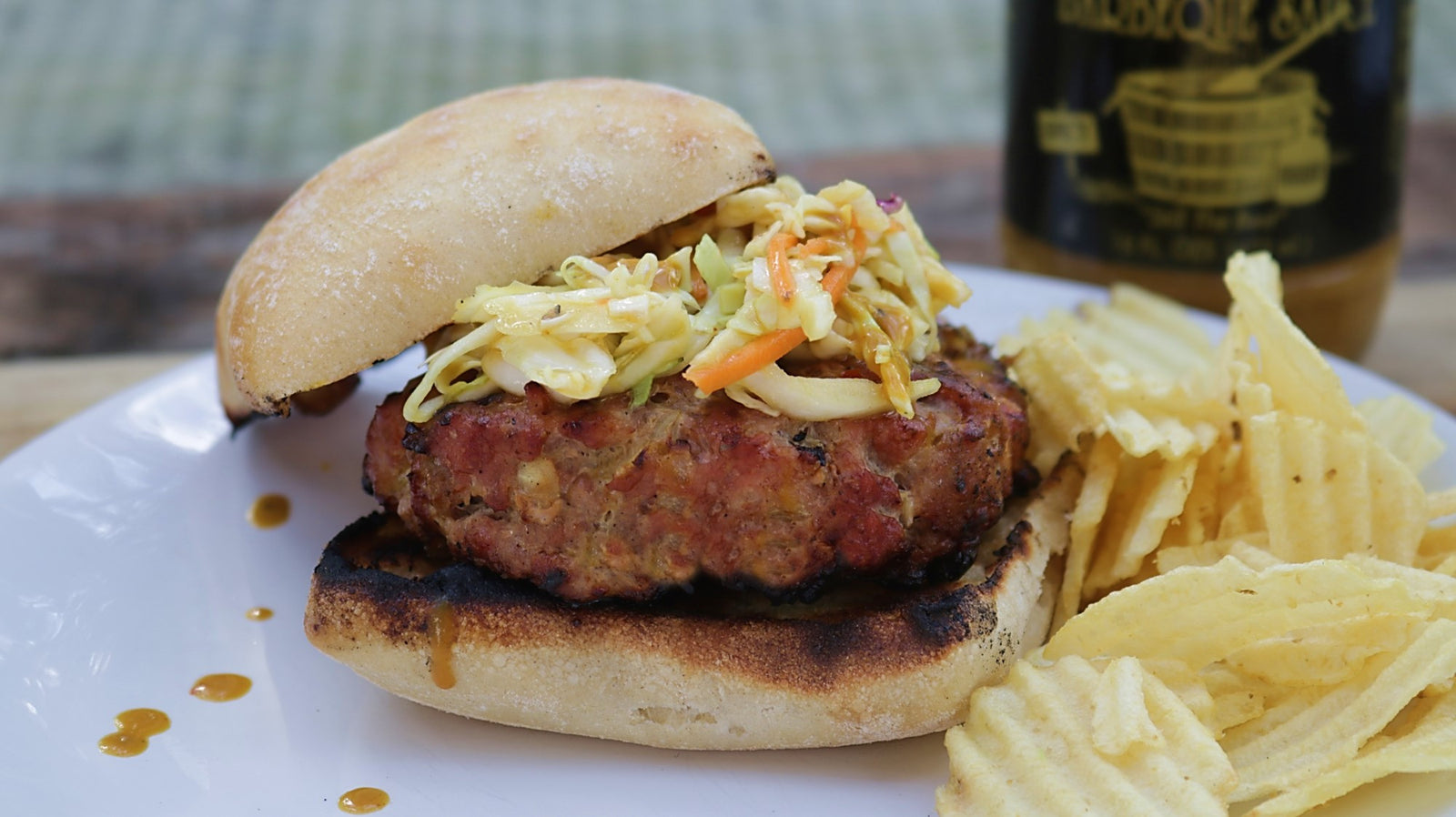 Carolina BBQ Pork Burgers with Cole Slaw